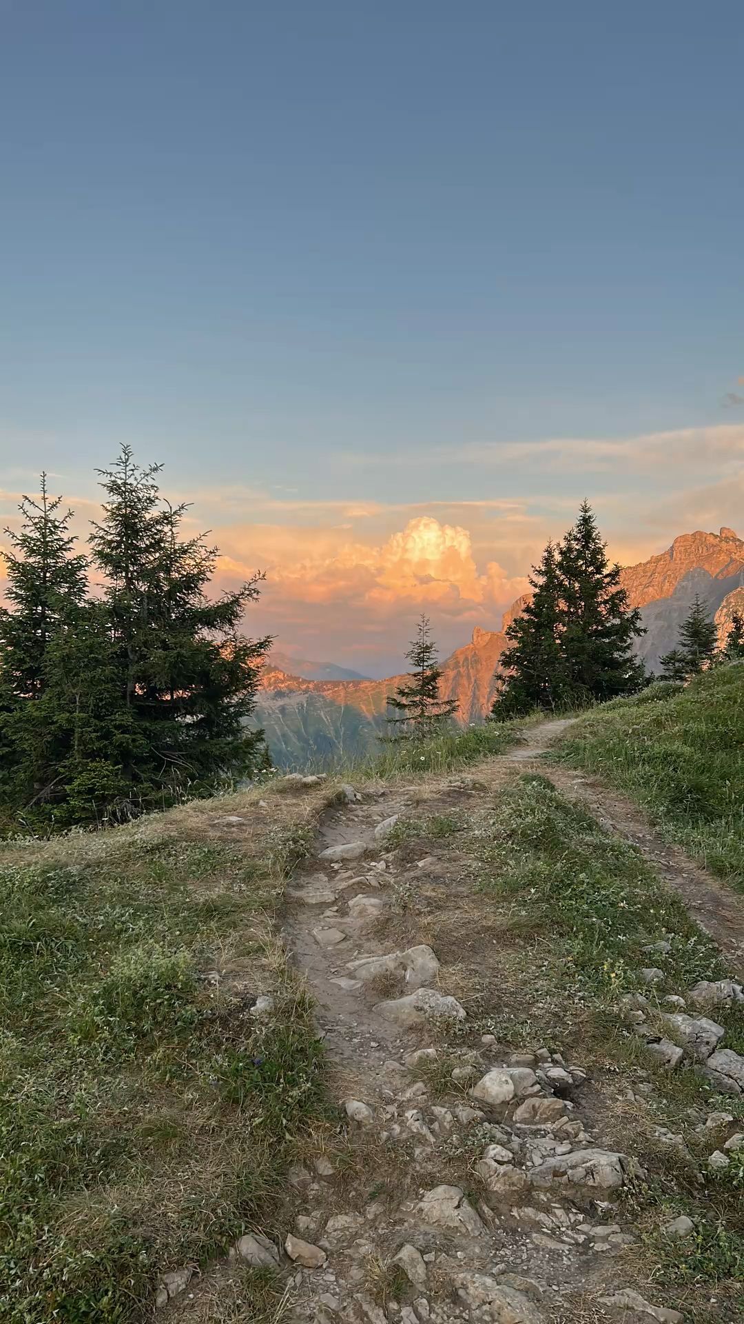 Mountain trail at sunset used in Nordwell Supply Co.'s outdoor campaign content