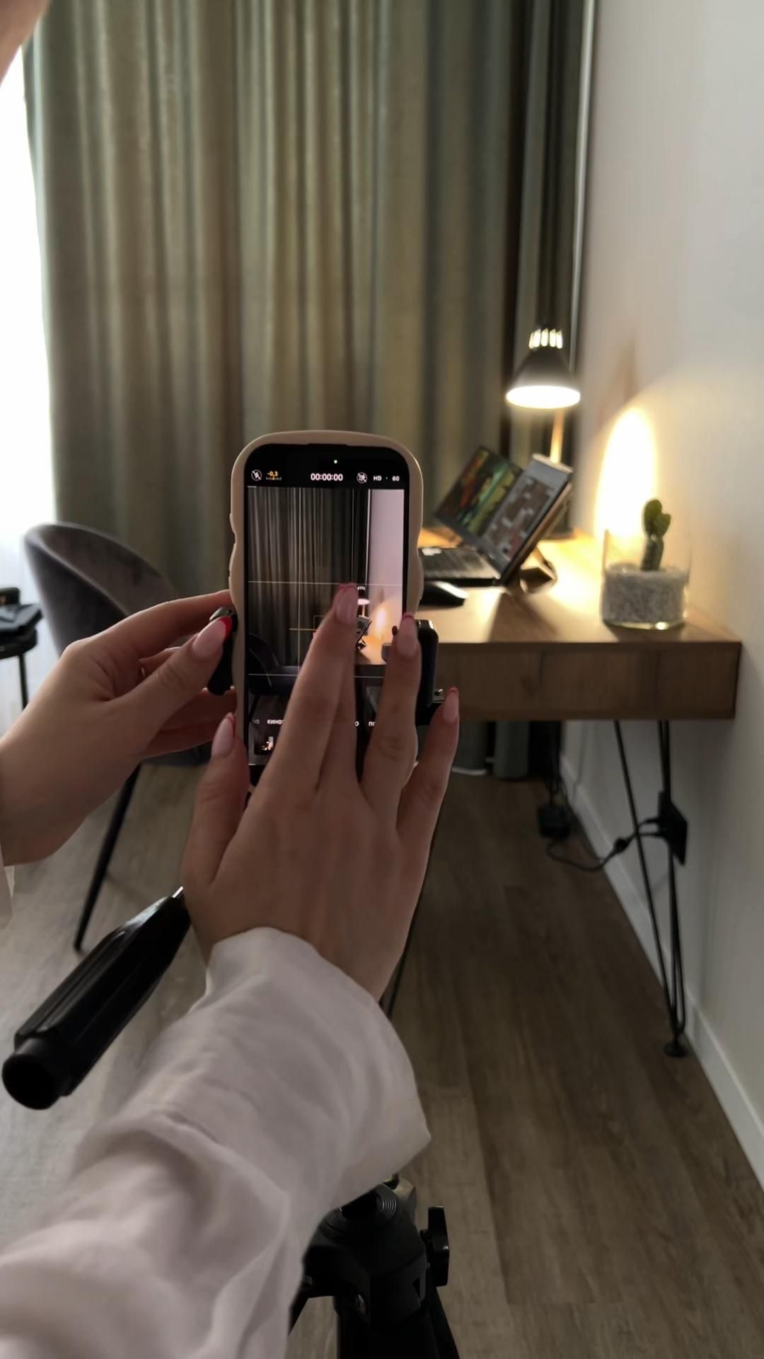 Phone screen recording a product shot for short-form video